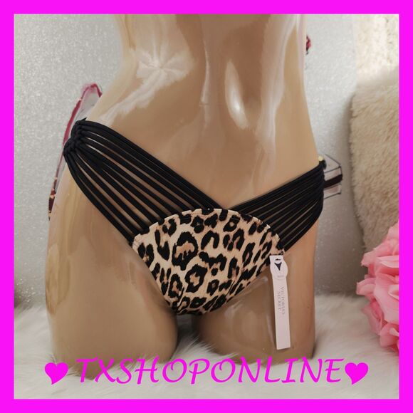 💗👙Victoria's Secret Leopard Print Brazilian Swim Bikini Bottom👙💗 - Picture 1 of 11